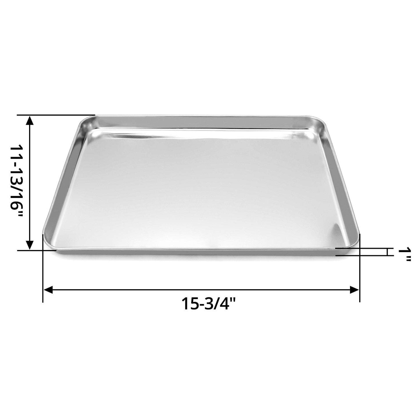 QWORK Stainless Steel Surgical Tray, for Medical Instruments, Tattoo, Surgical Supplies, 15-3/4 x 11-13/16 x 1", 2 Pack