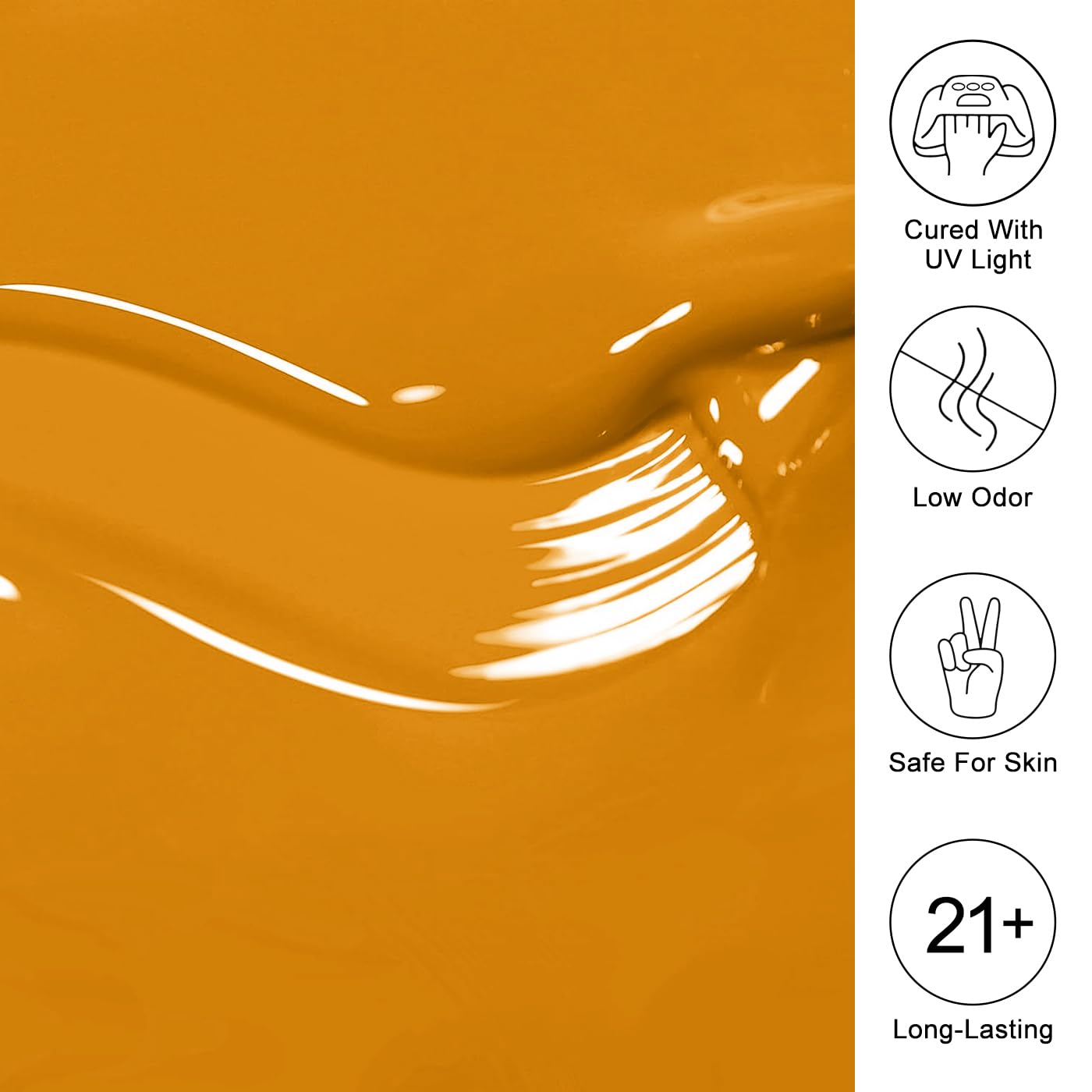 Imtiti Orange Gel Nail Polish, Pumpkin Orange Gel Polish High Gloss Soak Off UV LED Autumn Winter Art Manicure Salon DIY Design 10ML