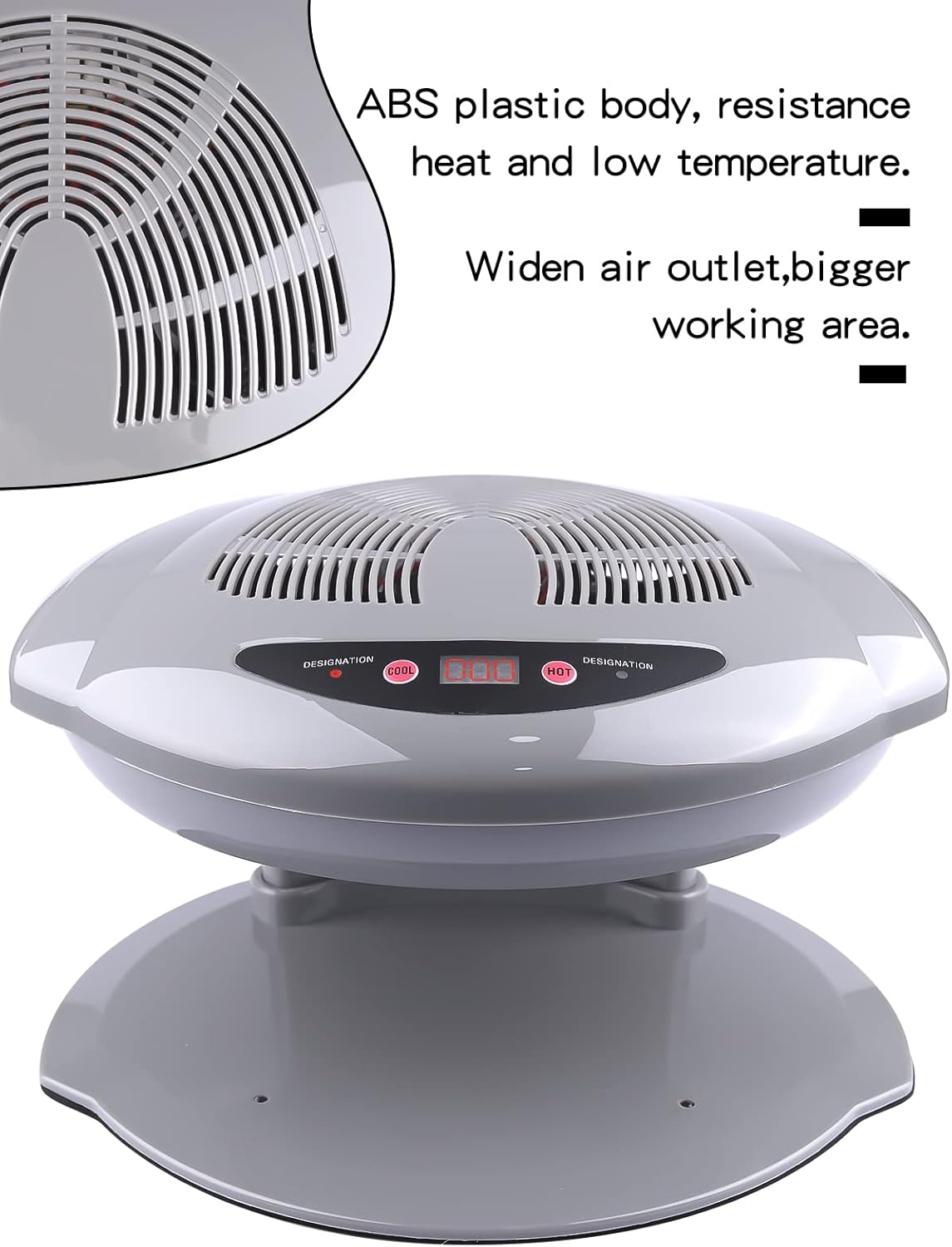 Kalolary Nail Lamp, 400W Air Nail Dryer Nail Fan Hair Dryer for Hands and Feet Nail Polish Automatic Sensor Warm Cool Breeze Use at Home and Salon (Grey)