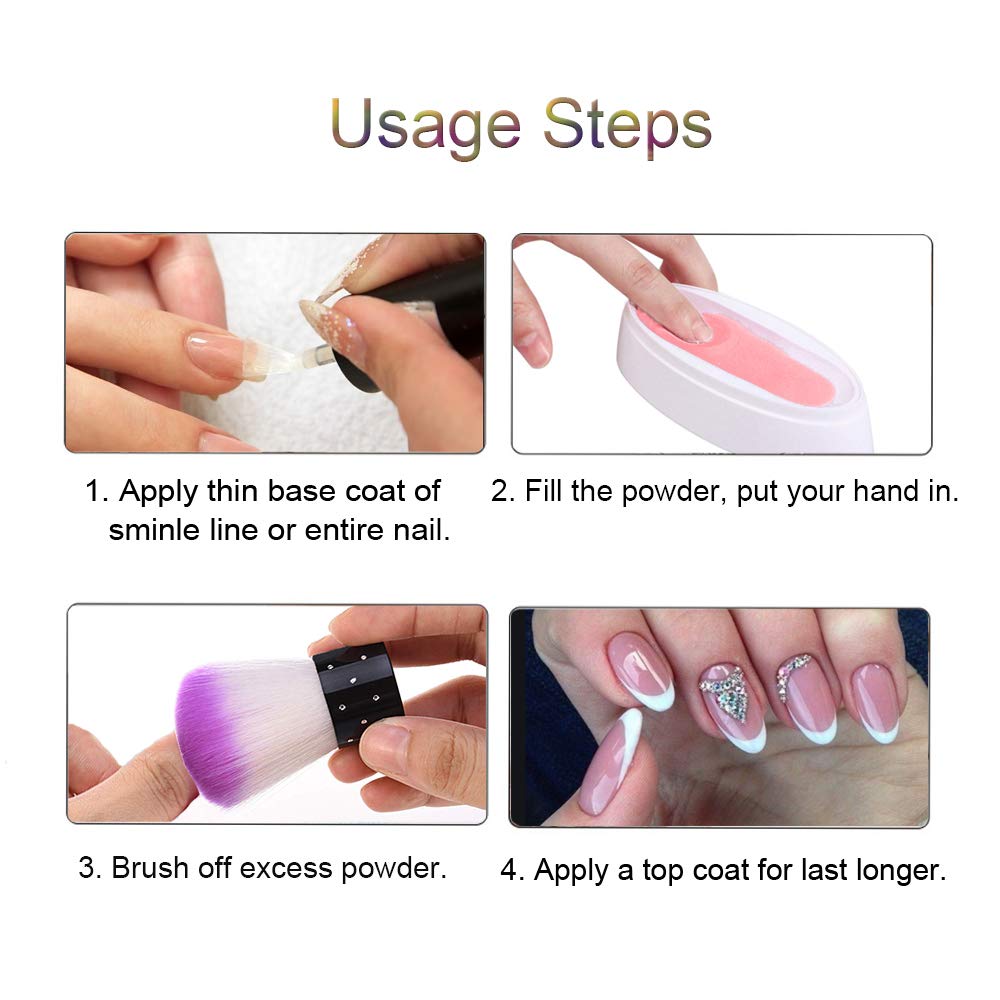 EBANKU Dip Powder Tray, French Nail Dip Tray Nail Dipping Powder Container Tray with Dip Powder Brush
