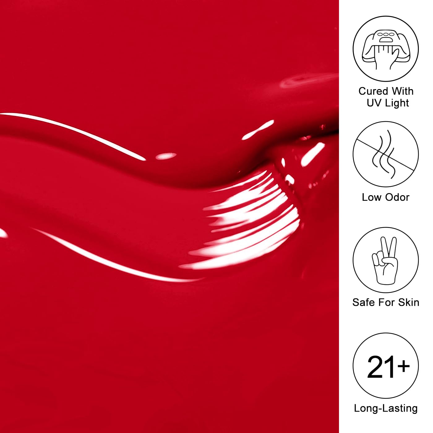 Imtiti Red Gel Nail Polish, Deep Red Gel Polish High Gloss Soak Off UV LED Nail Gel Polish Autumn Winter Gel Polish Nail Art Manicure Salon DIY Design Gel Nail 10ML