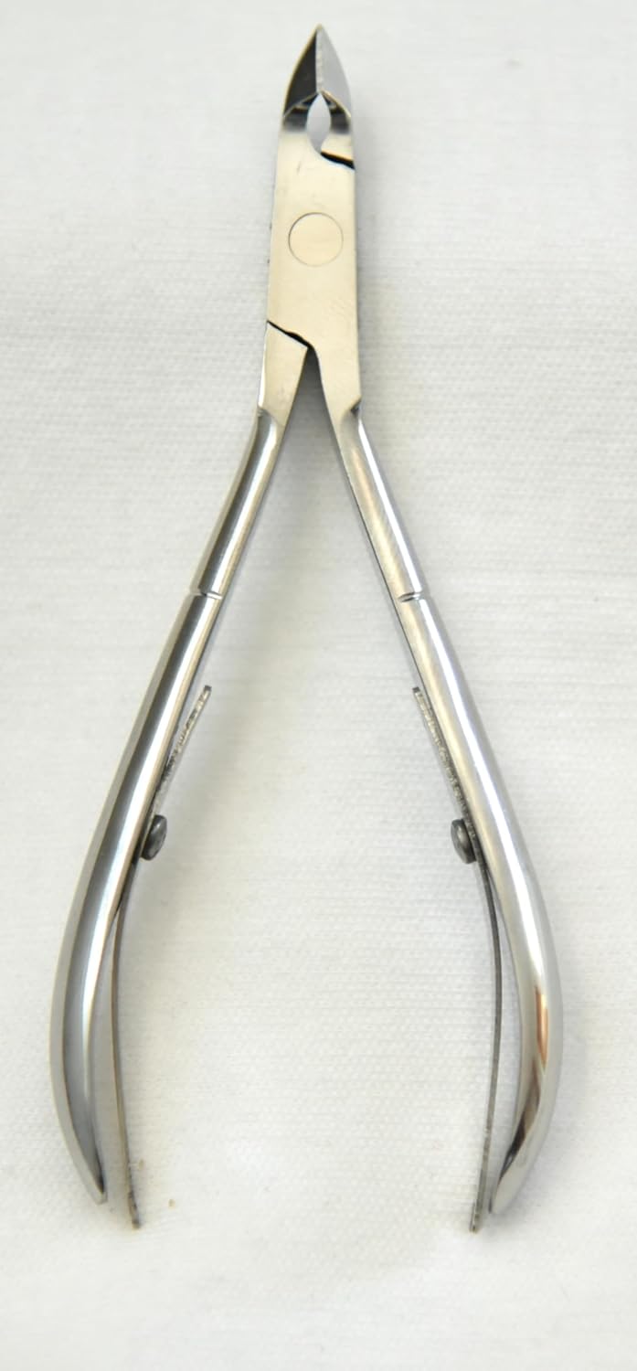 Professional Stainless Steel Cuticle Nail Nipper, Precision Manicure Pedicure Trimmer Tool, Silver, Double Spring Design