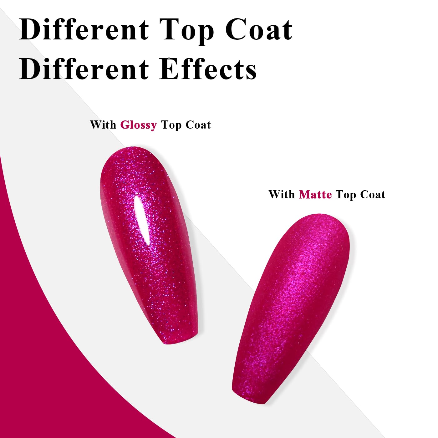Imtiti Hot Pink Iridescent Glitter Gel Nail Polish, Soak Off LED U V Shimmer Sparkle Nail Gel Polish DIY Nail Art Starter Manicure Salon Kit for Women Girls 10ML