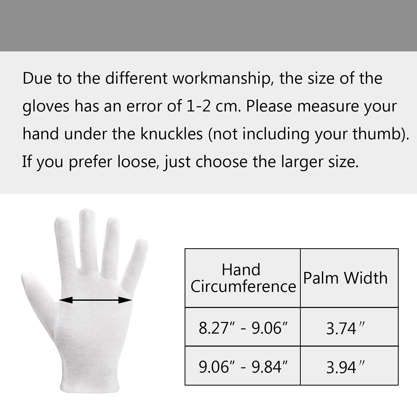 20 Pairs Archival Photo Gloves, White Work Gloves for Art Handling Working Photography Cloth Gloves Liners Bulk for Handling Jewelry, Film, Photo, Coin Collectors, Metal Inspection Men & Women