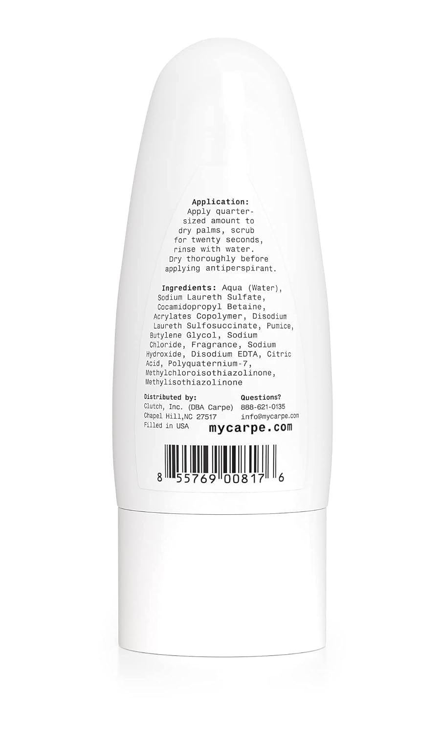 Carpe Exfoliating Underarm Scrub with Odor Protection, Underarm Exfoliator to Improve Deodorant Performance - Energizing Minty Fresh Smell - Armpit Scrub for Women and Men