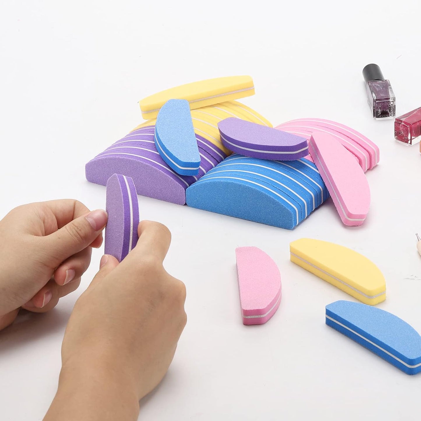 40 Count 100/180 Grit Mini Nail Buffer Block Small Nail Files for Acrylic and Natural Nails