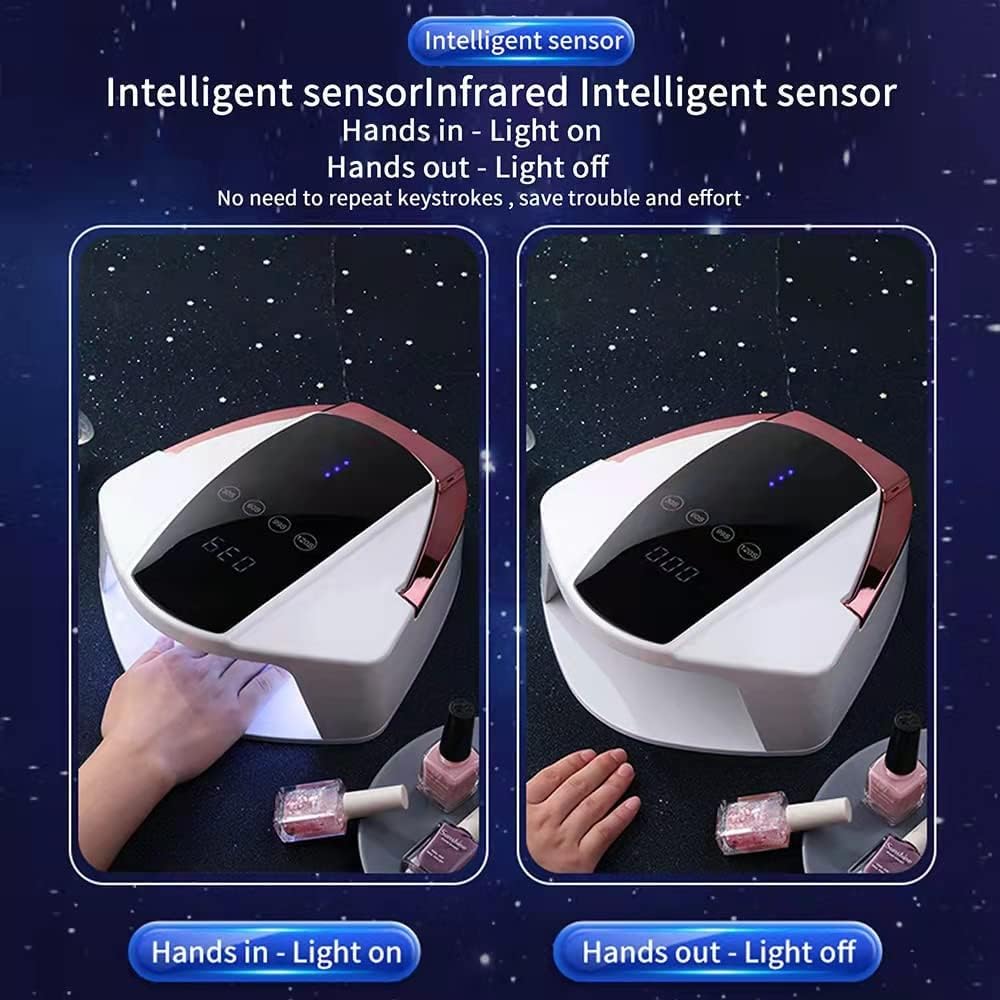 UV LED Nail Lamp Cordless Rechargeable UV Light for Gel Nails Polish,96W Portable Nail Dryer Light,Fast Curing Gel x Polish Lamp with 48 Beads,Auto Sensor,4 Timers,Touch Screen,Nail Art Drying Tools