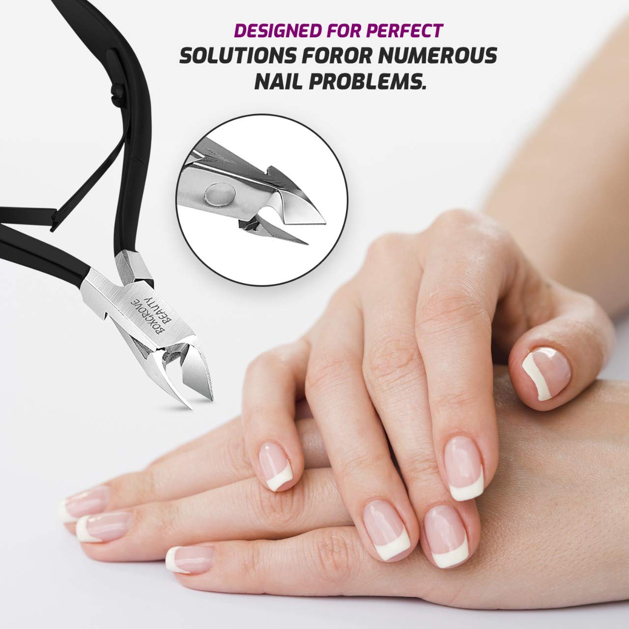 Professional Cuticle Cutter & Pusher Trimmer Manicure Tools with Double Spring– Perfect Nail Care Tool for Manicure & Pedicure Beauty at Home/Spa/Saloon
