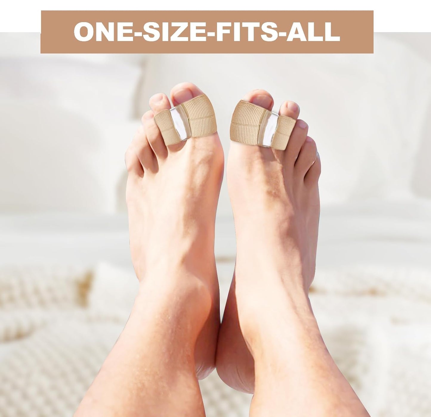 6 Pack Big Toe Separators, Gel Bunion Corrector with Elastic Band for Overlapping Toe Silicone Toe Spacers for Hallux Bunion Relief