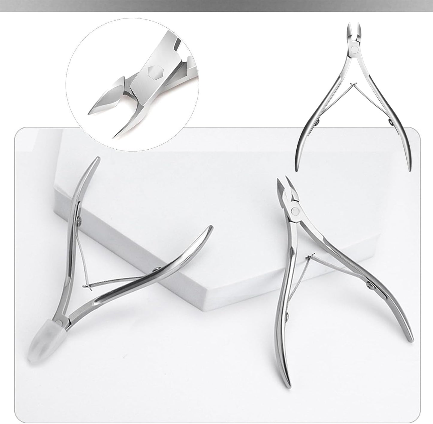 6 Pcs Cuticle Trimmer Cuticle Pusher Stainless Steel Cuticle Nipper Cuticle Remover Tool Kit Professional Cuticle Cutter for Fingernails and Toenails Manicure Pedicure Set