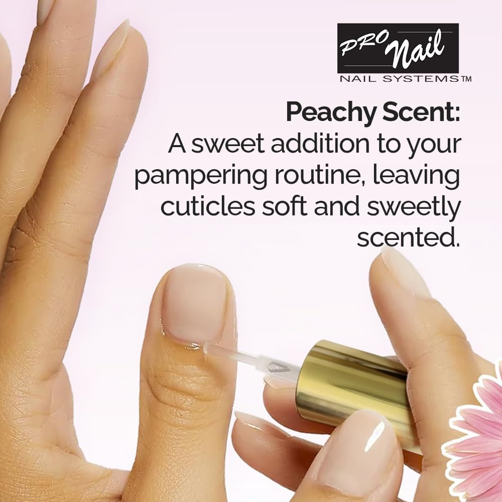 PRO NAIL - Cuticle Revitalizing Oil for Nails, Peach, 2.5 Oz - Professional Strength, Pedicure and Manicure - Moisturizes and Strengthens Nails and Cuticles - Soothing and Nourishing