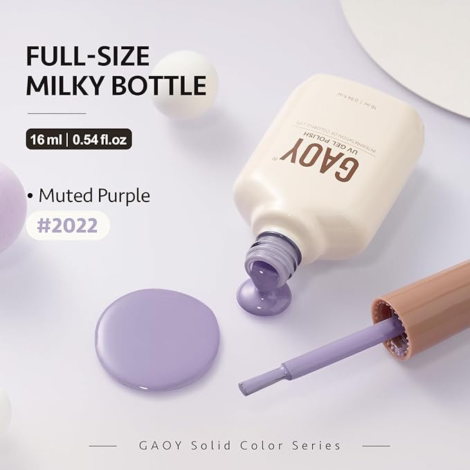 GAOY Purple Gel Nail Polish, 16ml Soak Off Gel Polish, UV Light Cure for Nail Art DIY Manicure at Home, 2022 Muted Purple