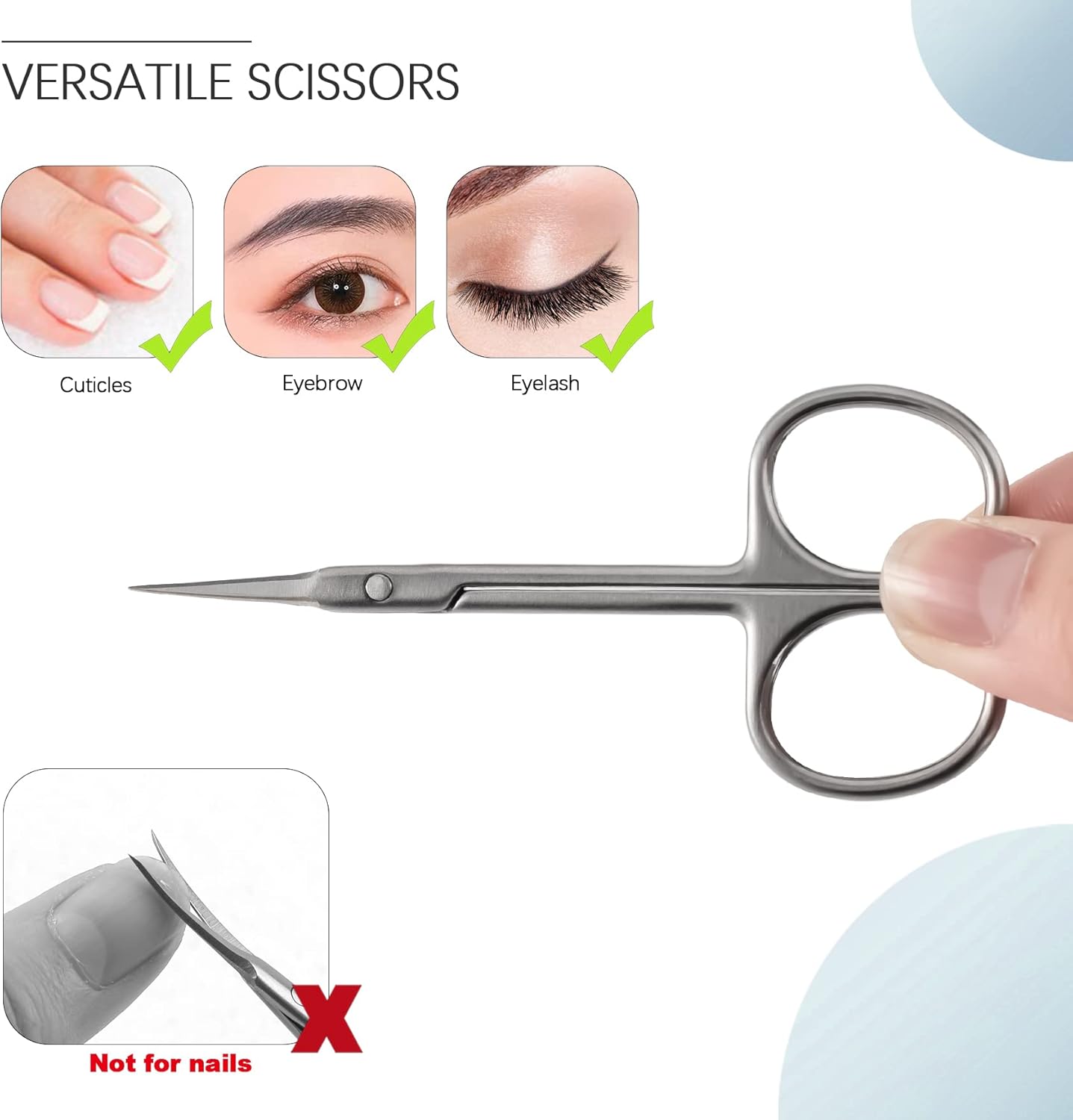 BEZOX Extra Fine Curved Cuticle Scissors, Super Thin Nail Scissors for Cutical Care Only, Professional Manicure Small Scissors, Stainless Steel CuticleTrimmer, 1 pcs