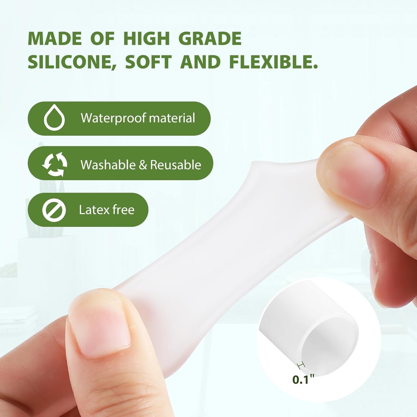 Bukihome Gel Big Toe Caps and Protectors - 8 Pack Silicone Toe Protectors with Aloe Vera Extract - Toe Sleeves Cushions for Women & Men - Protect Corns, Blister - Large
