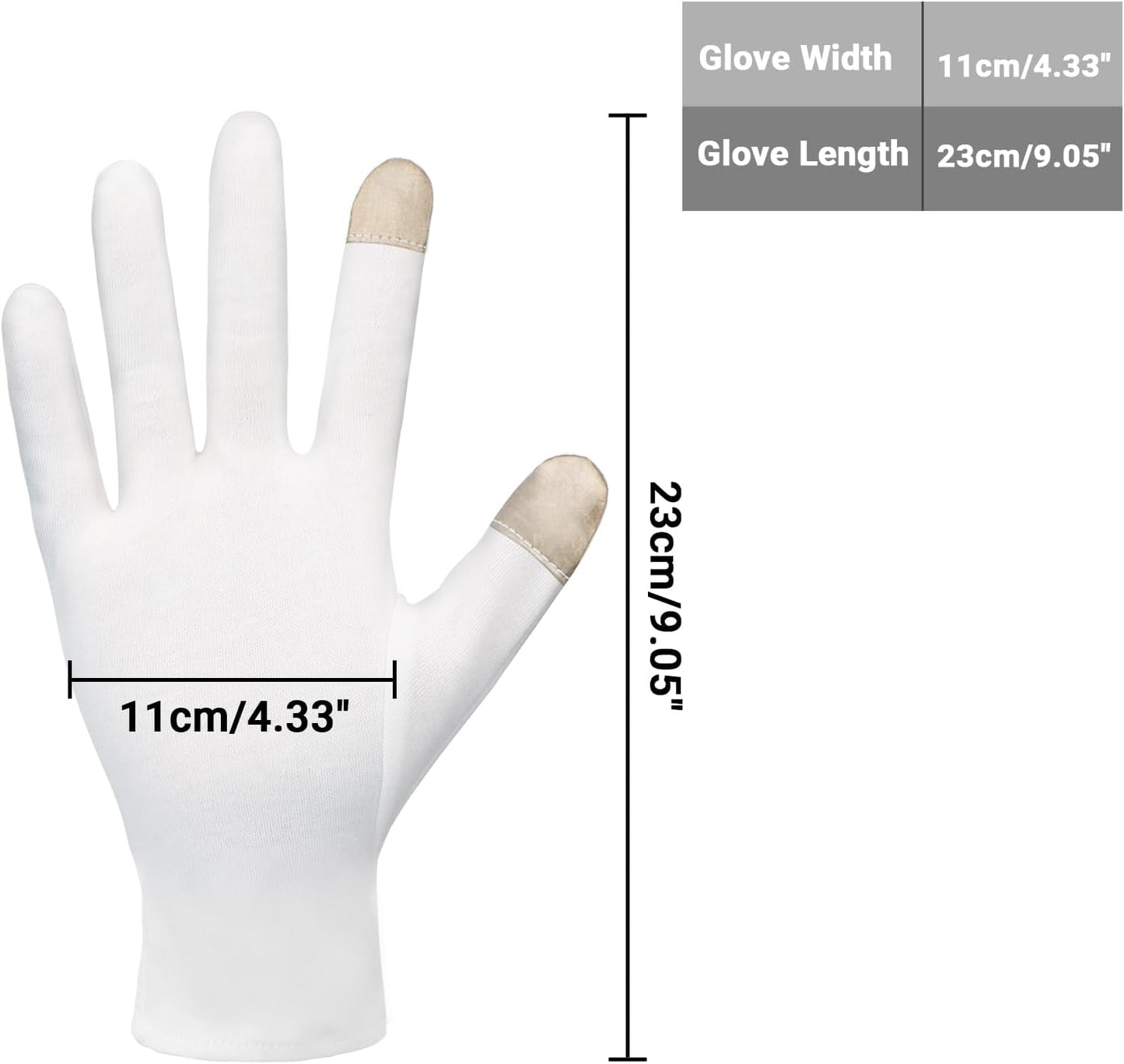 Touch Screen Gloves, 10 Pairs White Work Gloves with Touchscreen Fingers Archival Gloves Art Handling Gloves Film Gloves Photography Gloves White Cotton Gloves for Art Handling, Jewelry Large