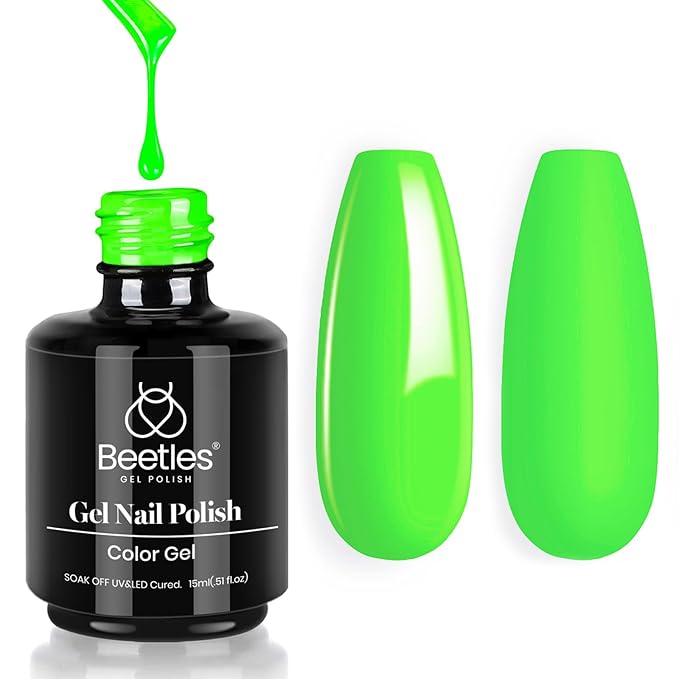 Beetles Neon Green Gel Nail Polish Halloween Gel Nail Polish 15ml Soak Off Uv LED Nail Lamp DIY Home Gift for Women Lime Green
