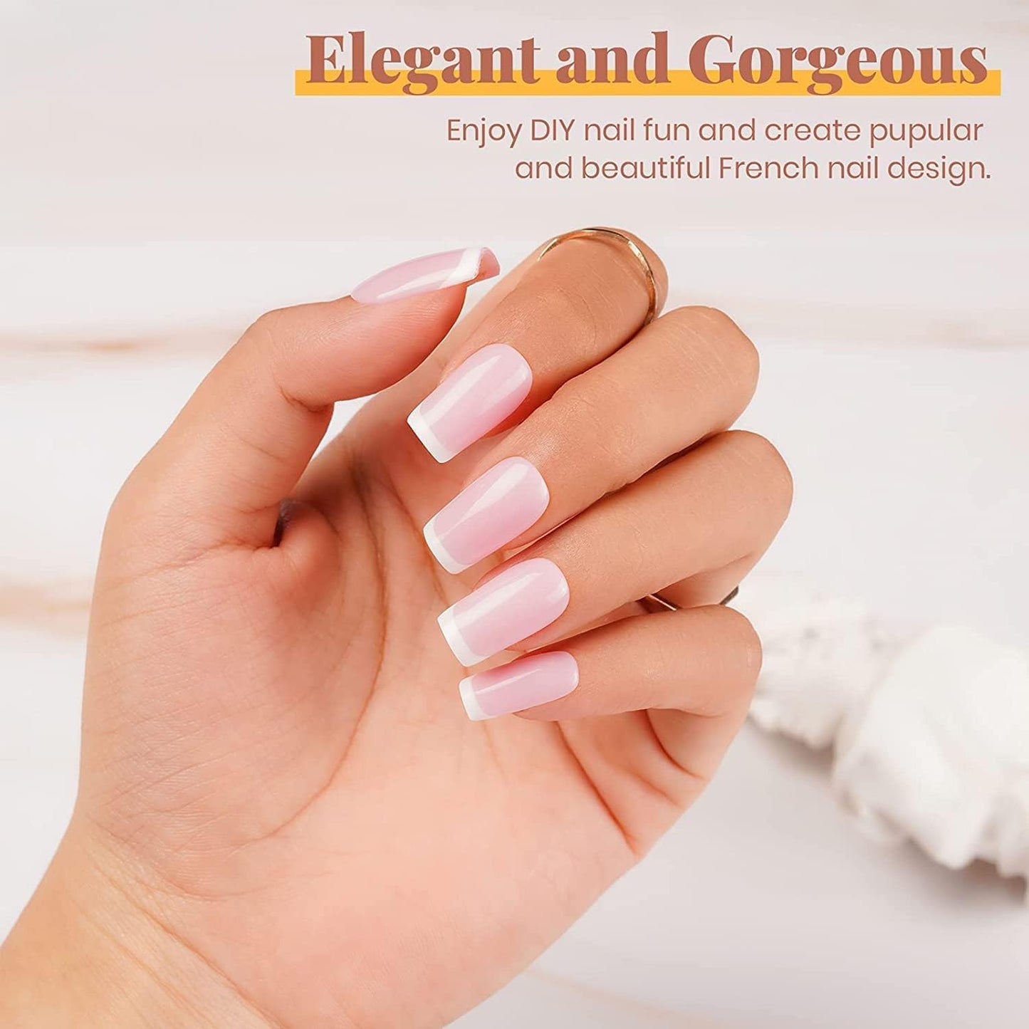 Beetles Gel Nail Polish Kit with U V LED Light - 6 Colors Jelly Milky White Sheer Pink Nude Gel Polish Starter Kit Manicure,Soak Off U V Nail Polish Set Salon DIY for Girl