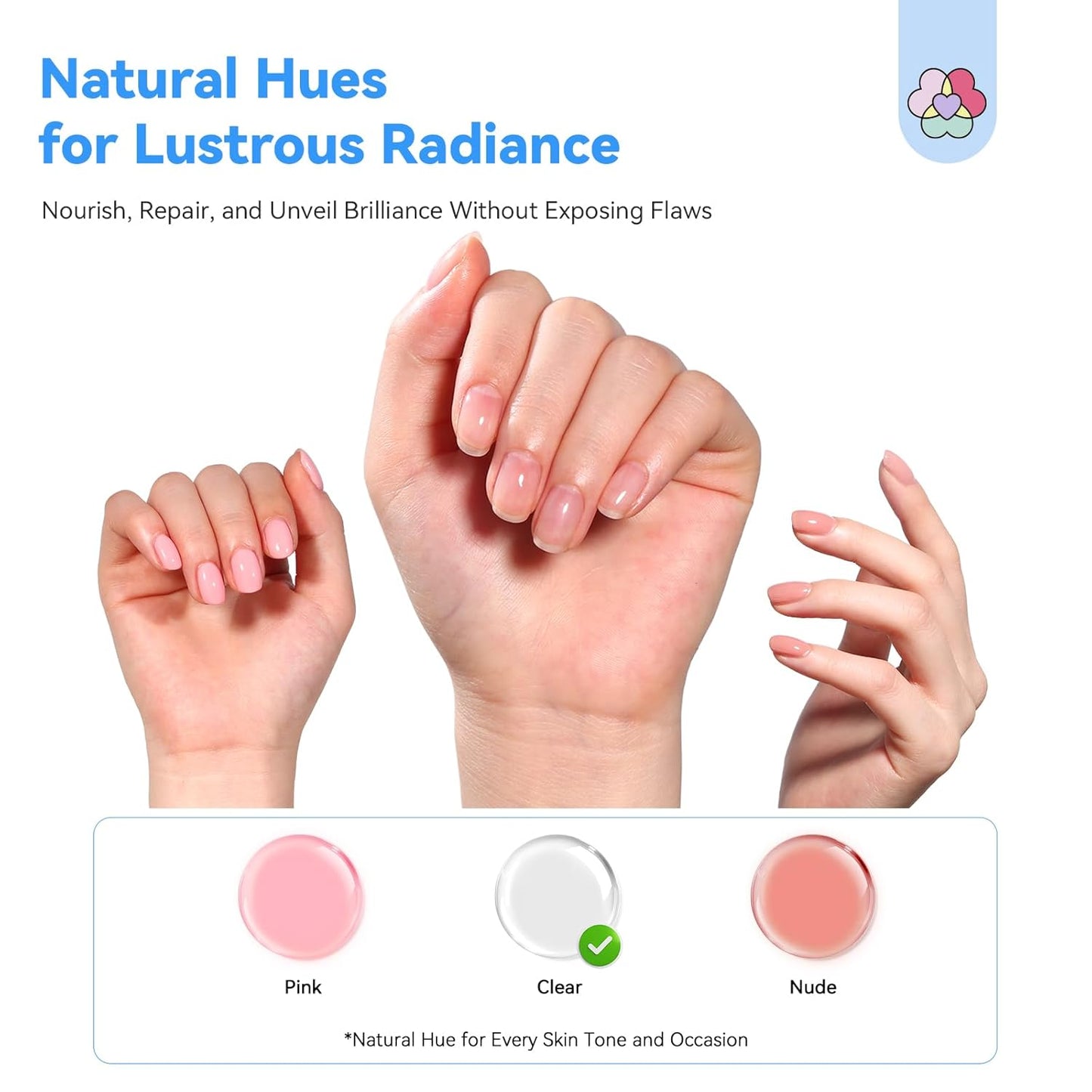 SAVILAND Nail Strengthener: Clear Air Fast Dry Nail Growth for Damaged Nails Transparent Neutral Nail Polish Strengthening Repair Weak & Thin Nails Treatment with Castor Oil Vitamin E 15ml Women Gift