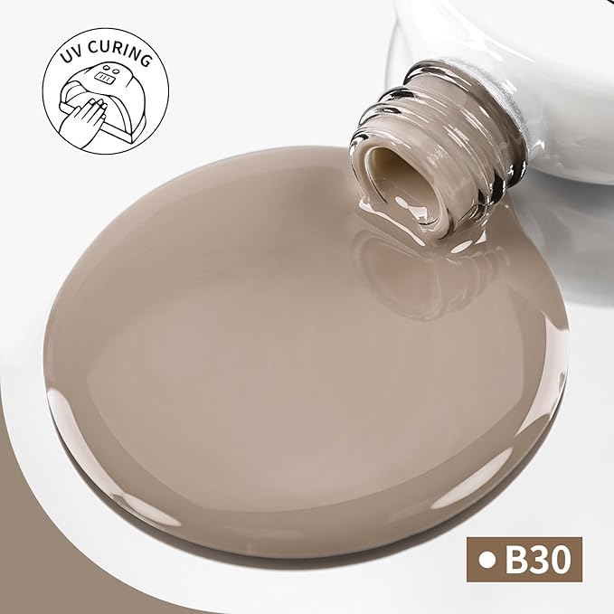 JODSONE Light Brown Gel Nail Polish 10ml Gel Polish Nude Brown Nail Color Long-Lasting Professional Finish Easy to Apply Low Odor Need U V Lamp Curing