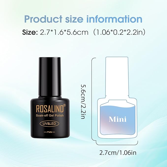 ROSALIND Glitter Sequins Gel Nail Polish, 8 Color Glitter Gel Polish Lightning Sparkle Effect Super Shiny Professional Soak Off UV Gels