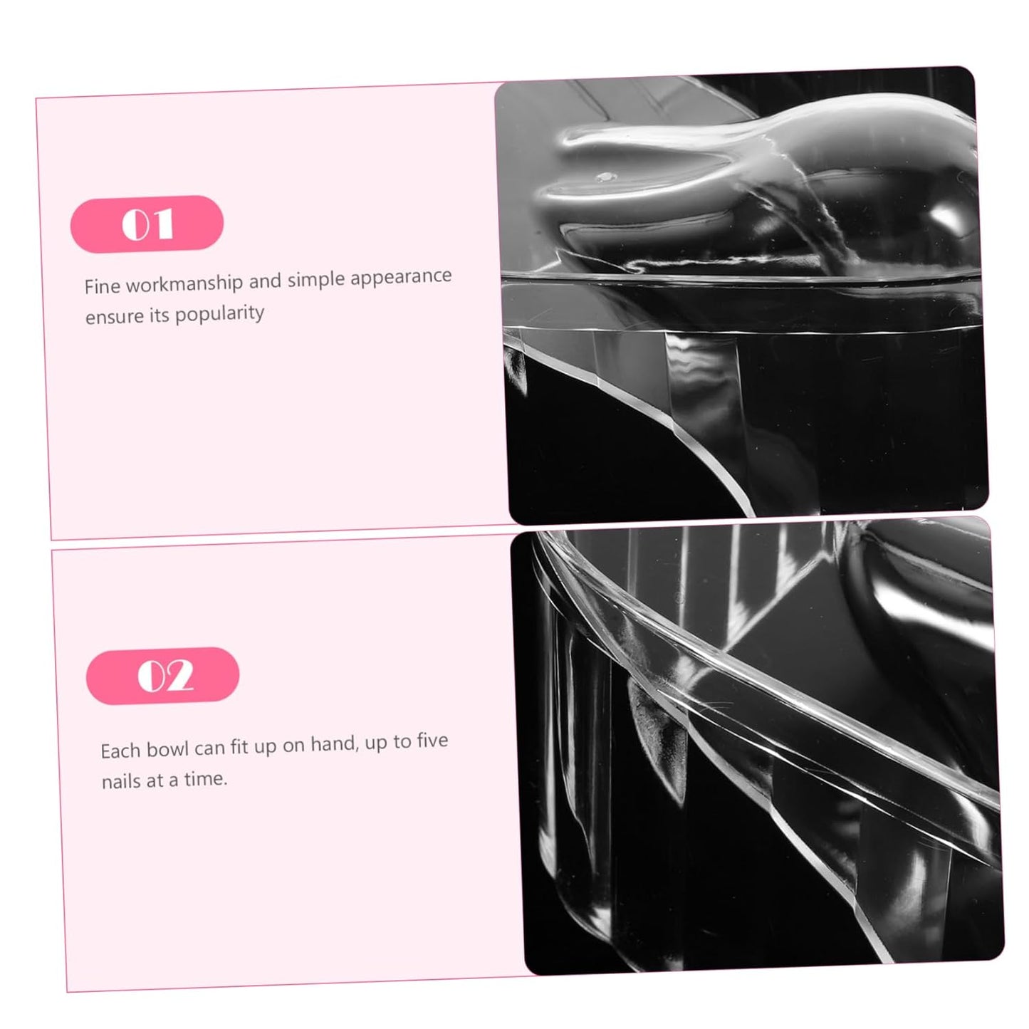 Nail Beauty Tool Nail Soaking Bowl for Home Salon Acrylic Nail Soak Bowl