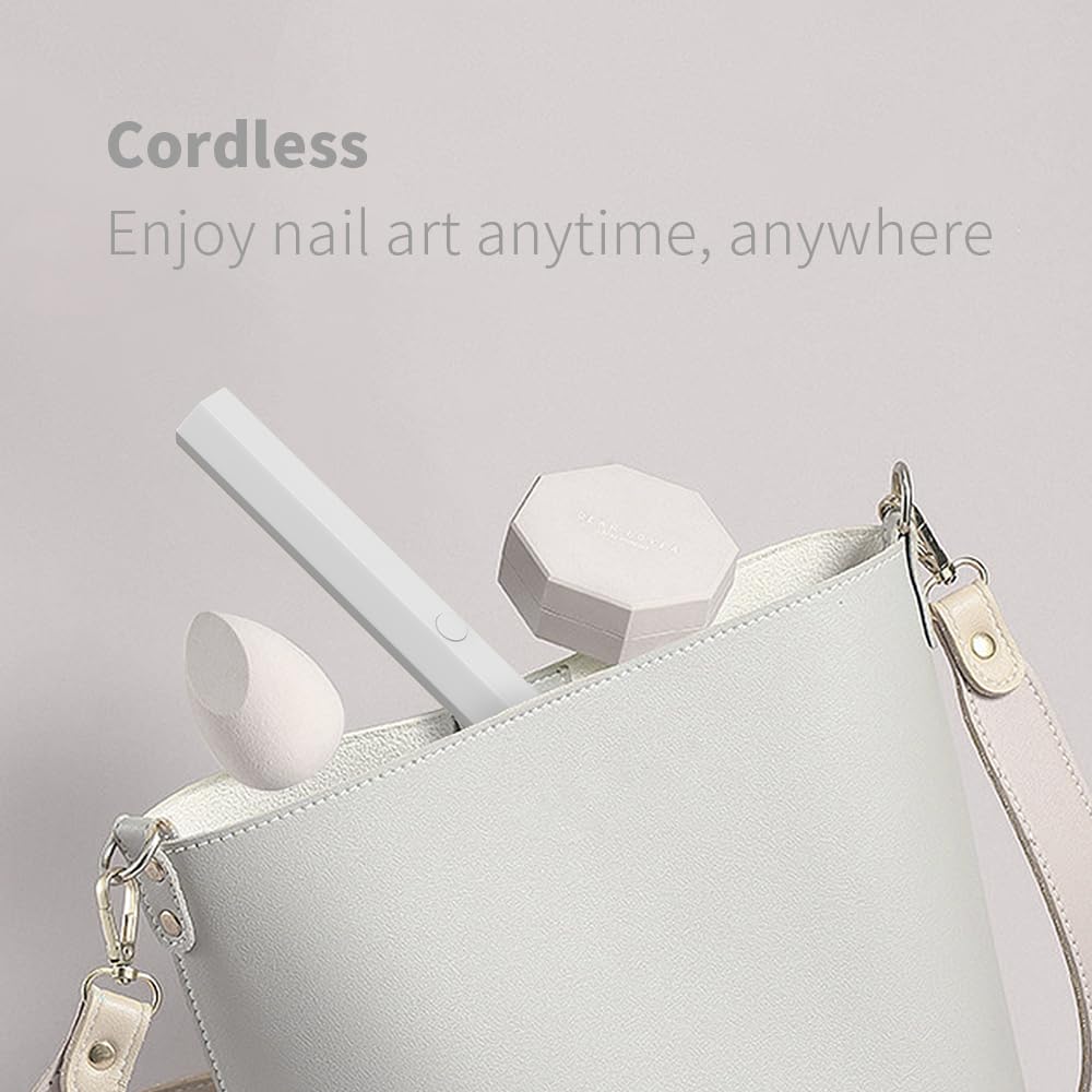 UV Nail Lamp, Small Nail Cure Light, Flash Cure Lamp for Gel Nails, LED Nail Lamp for Gel Polish, Manicure USB Nail Dryer for Fast Curing at Salon Home DIY White