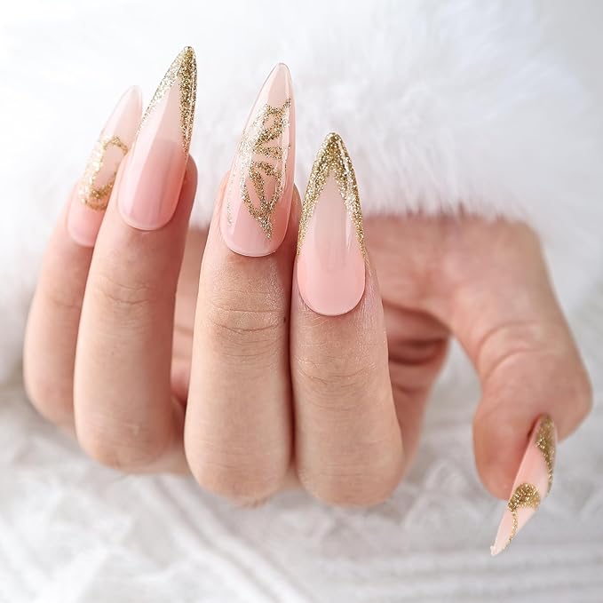 JODSONE 10ml Nail Art Gel Liner Glitter Gold Sliver Gel Nail polish Need U V Lamp Cured with Thin Brush at Home DIY Gift for Girls