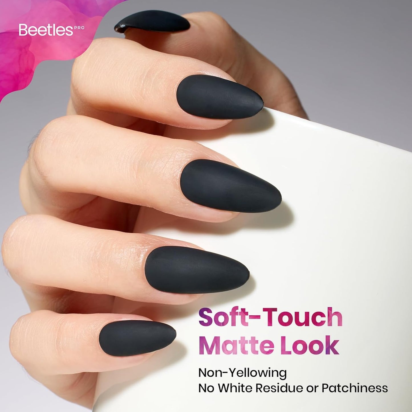 Beetles Pro Matte Top Coat Gel Nail Polish, 20ml 1 Pcs Matte Gel Top coat for Watercolor, Chrome & Patting Velvet Matte Finish Non-Wipe Powder-Resist Professional Salon Manicure