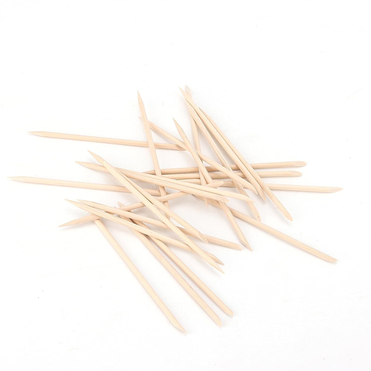 SOUJAP 2400Pcs 4.5 Inch Orange Wood Nail Sticks, Double Sided Wood Cuticle Pusher Tool, Wooden Cuticle Sticks for Manicure, Pedicure