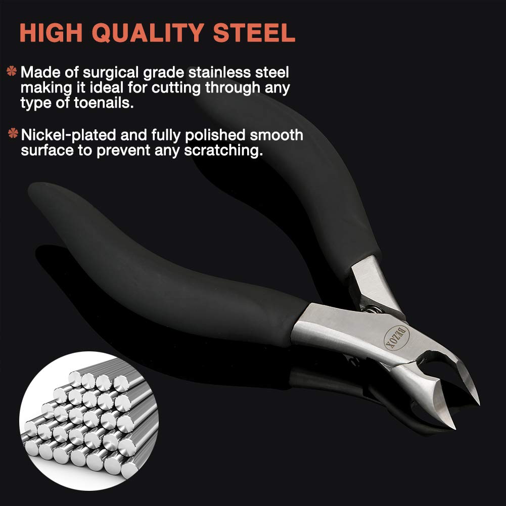 BEZOX Thick Toenail Clippers - Precision Large Toe Nail Clipper for Thick Nails, Comfort Grip Fingernail Clipper, Ergonomic Long Handle Nail Cutter, Professional-Grade Stainless Steel