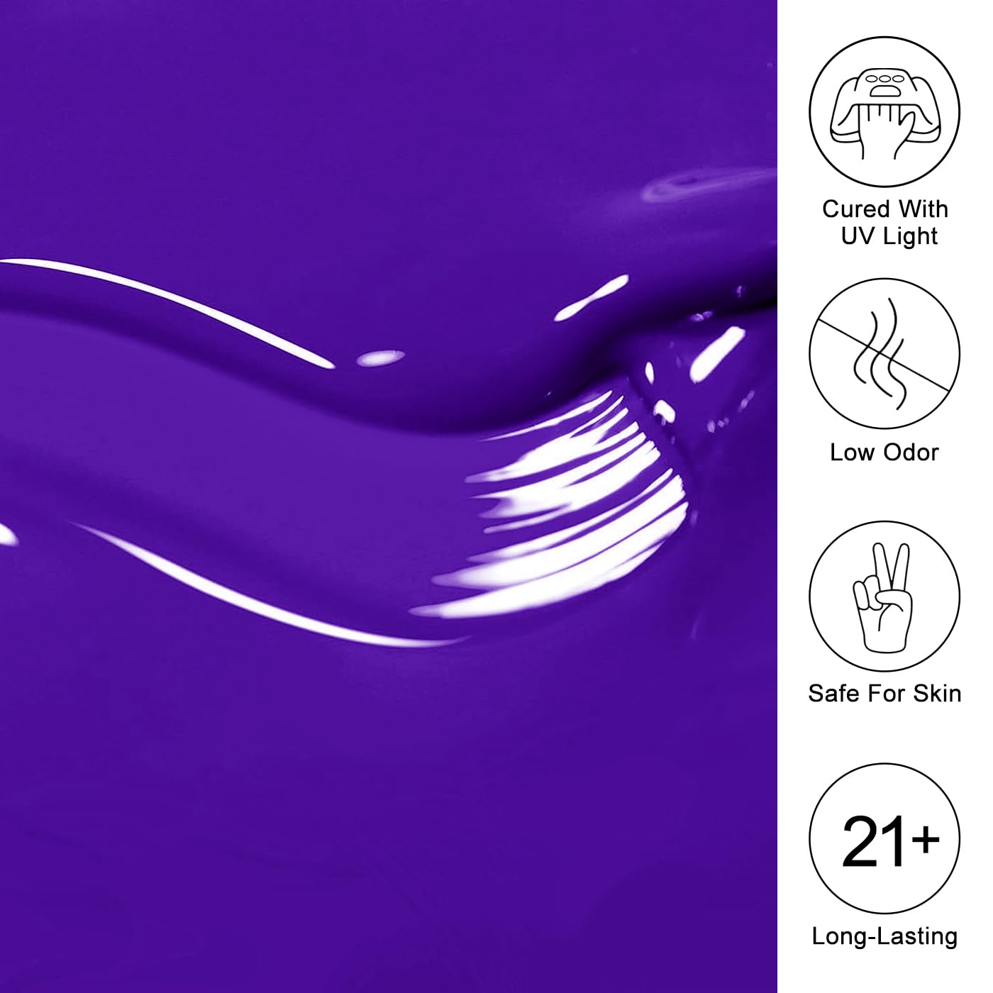 Imtiti Purple Gel Nail Polish, Dark Purple Gel Polish High Gloss Soak Off UV LED Autumn Winter Art Manicure Salon DIY Design 10ML