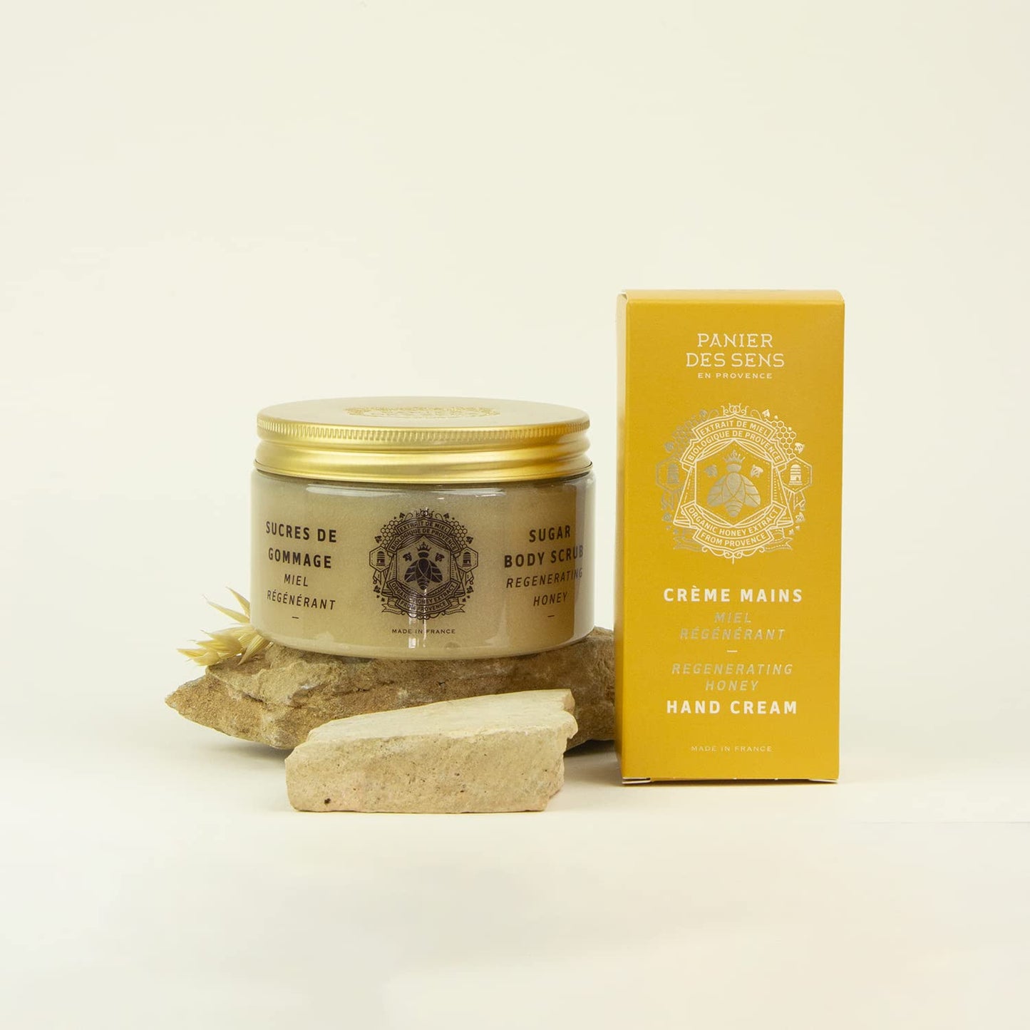 Panier des Sens - Small Hand Cream for Dry Cracked Hands β Honey Mini Hand Lotion for Dry Skin - With Shea Butter and Honey Extract - Hand Care 97% Natural Ingredients - Travel Size 1 floz