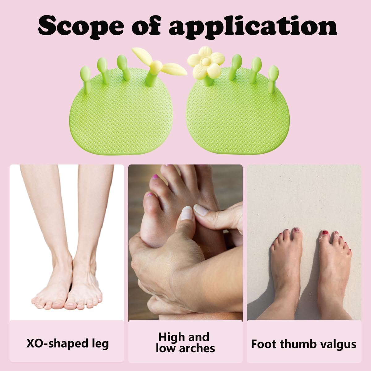 Toe Separators for Overlapping Toes Women,Flowers and Leaves Calf Trainer Toe Separators for Women,Bunion Corrector Thin Leg Exerciser,Suitable Having Plantar Fasciitis,Bunions,Other Foot Pain
