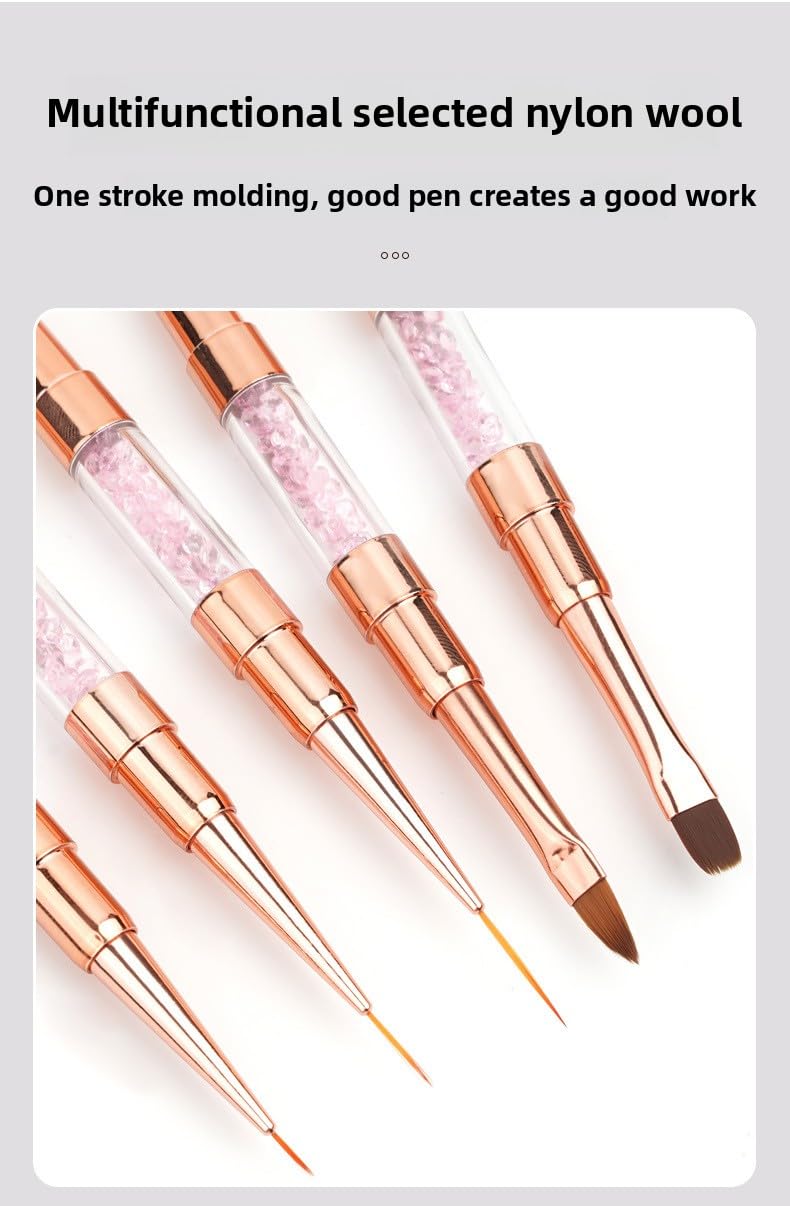 6pcs Double-Ended Nail Art Brushes Set - Professional Nail Design Tools for Acrylic & Gel Nails Gel Polish Art Nail Nail Dotting Brush Pen nail liner brush nail stamping kit