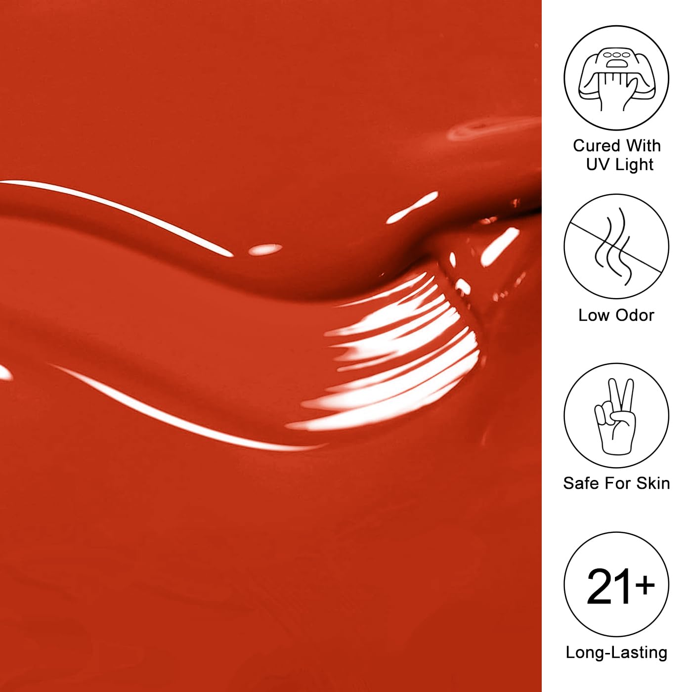 Imtiti Orange Gel Nail Polish, Orange Red Gel Polish High Gloss Soak Off UV LED Nail Gel Polish Red Maple Leaf Autumn Winter Gel Polish Nail Art Manicure Salon DIY Design Gel Nail Kit 10ML