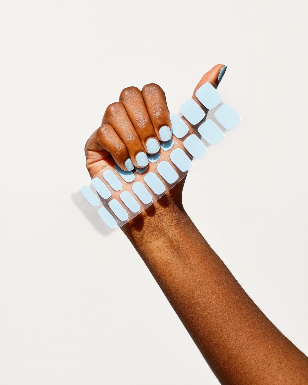 Single Manicure Set - Wrapped Sticker Fingernail Set for a DIY, At-Home Gel Polish Manicure, Salon-Worthy and Easy to Apply - Set of 20 Nails - Lamp Not Included (Emotionally Arctic)