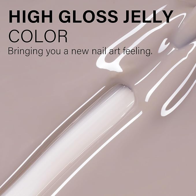 AILLSA Nude Gel Polish Edinburgh Grey Translucent Gel Nail Polish Light Color Jelly Gel Polish Long Lasting Warm Gray Neutral Nails Soak Off U V Gel for Nail Art at Home Valentine Gift 0.51 Oz GB132