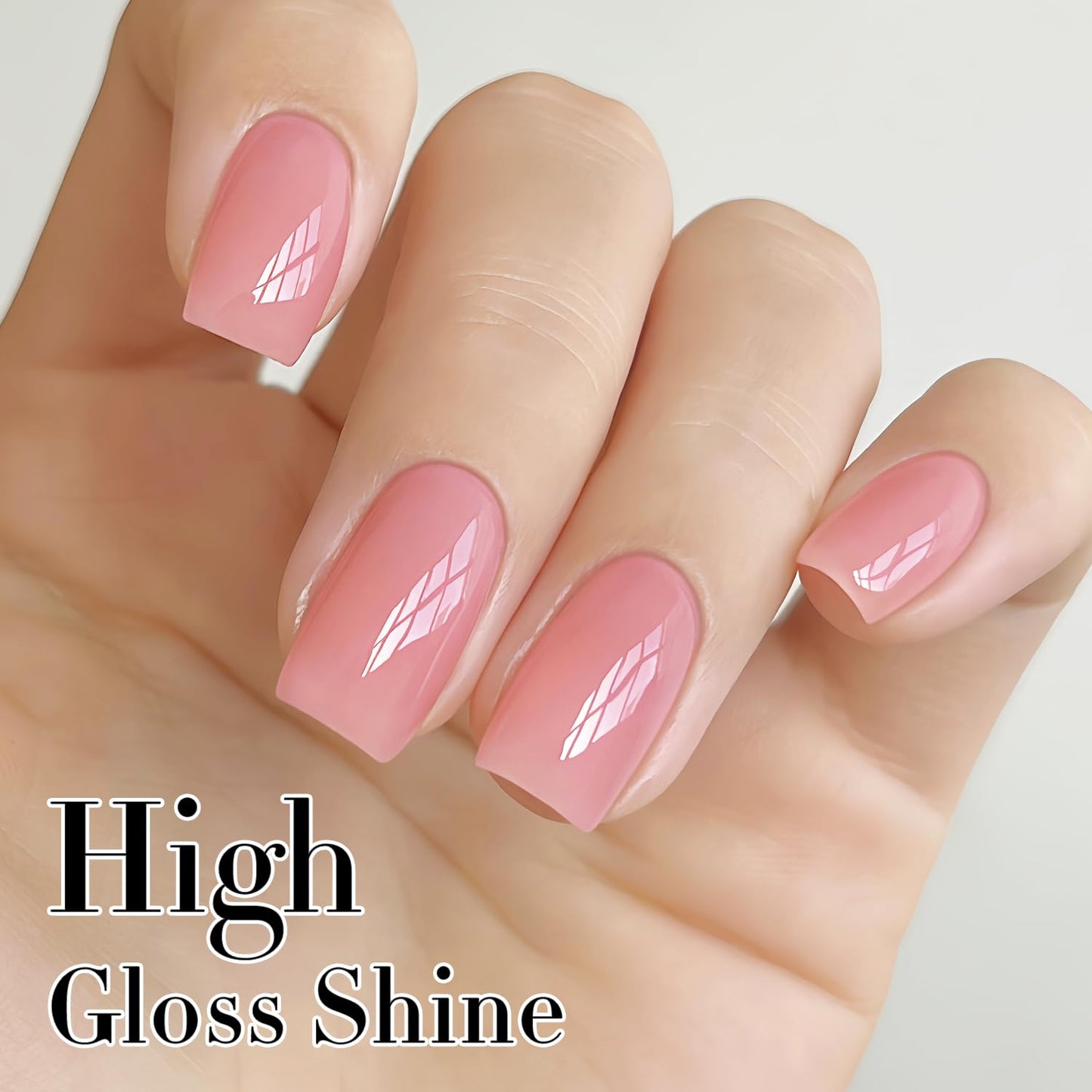 Double Rhythm 0.5Oz Translucent Gel Polish Sheer Neutral Natural Light Milky Same Color Same Bottle 15ML Jelly Gel Polish Art DIY at Home (Milky Pink-A1401)