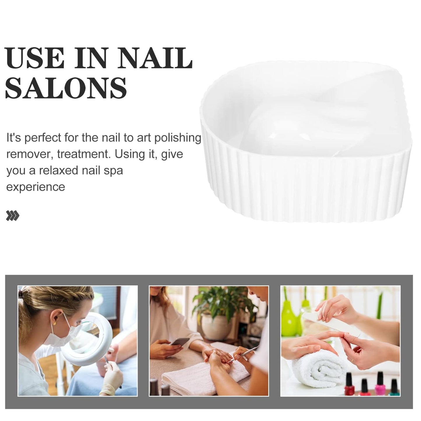 Lurrose Acrylic Nail Soak Bowl Manicure Nail Soak Off Bowl Nail Art Wash Bowl Nail Salon Supplies