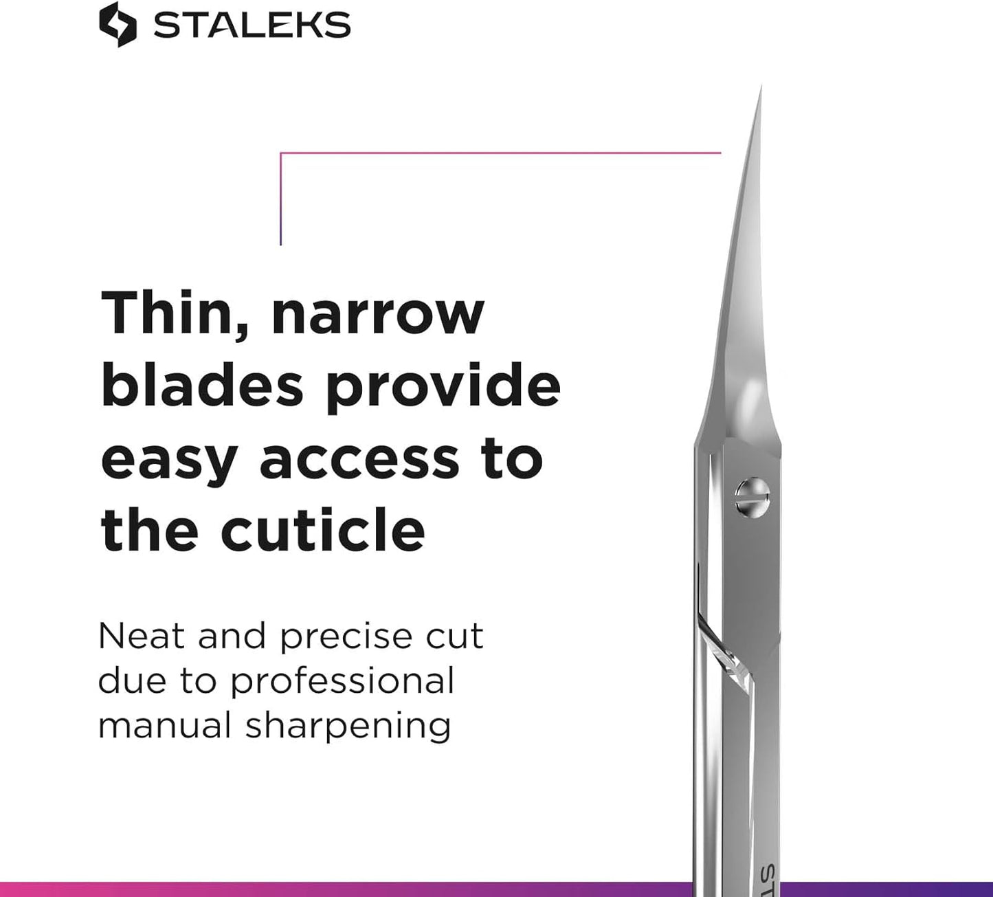 Staleks Pro Expert 50 Cuticle Scissors - Stainless Steel, Extra Fine Curved Blade for Precise Cuticle Trimming: Professional Manicure Scissors for cuticle SE-50/2