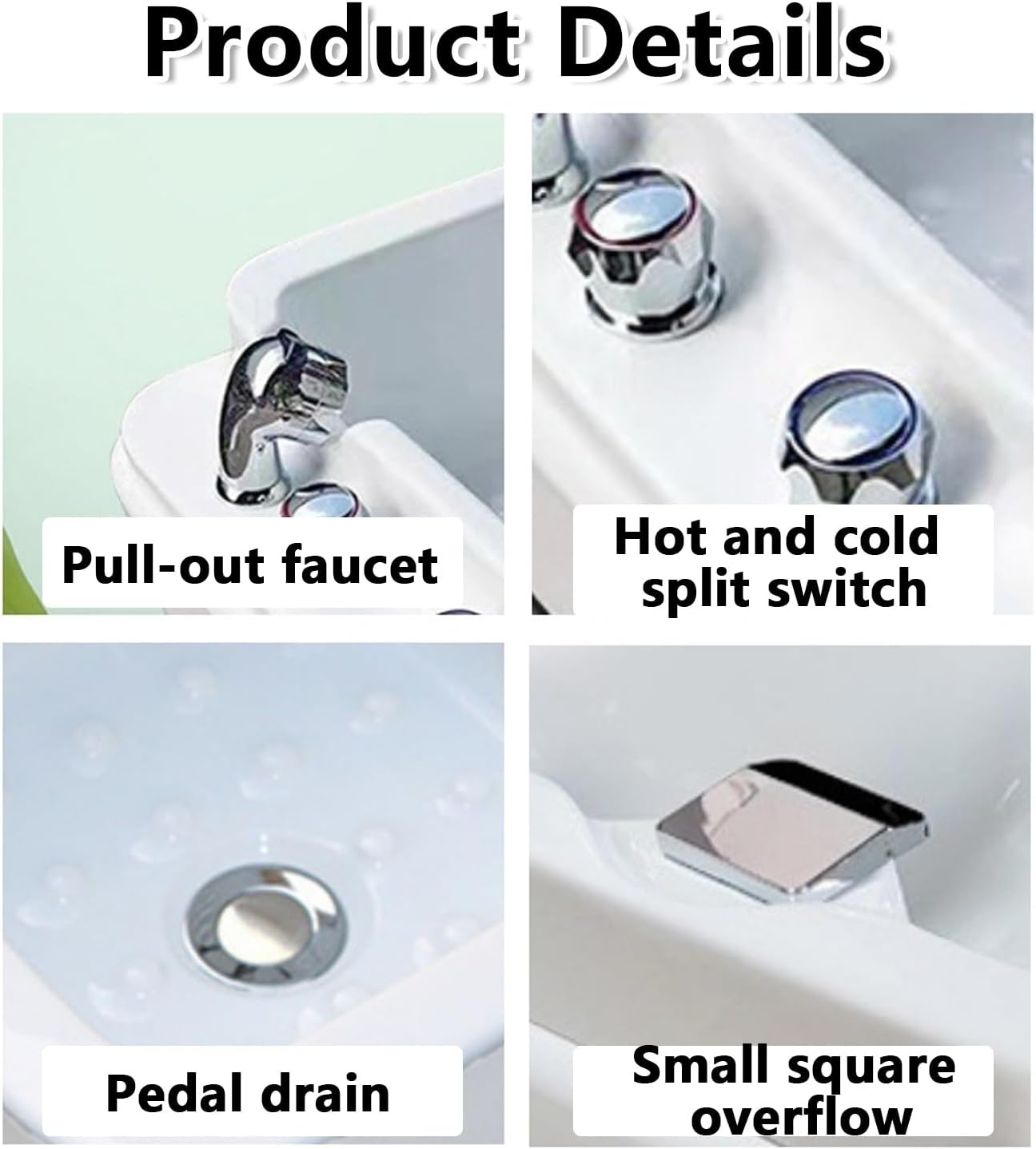 Pedicure Foot Spa,Acrylic spa Footbath, Nail Salon Pedicure, Massage Pedicure Bowl Salon,for Soaking Feet Foot Bath Basin