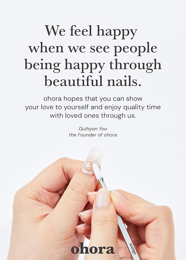 ohora Semi Cured Gel Nail Strips (N Cream Sunshine) - Brown, Solid, Works with Any UV/LED Lamps, Salon-Quality, Long Lasting, Easy to Apply & Remove - Includes 2 Prep Pads, Nail File & Wooden Stick