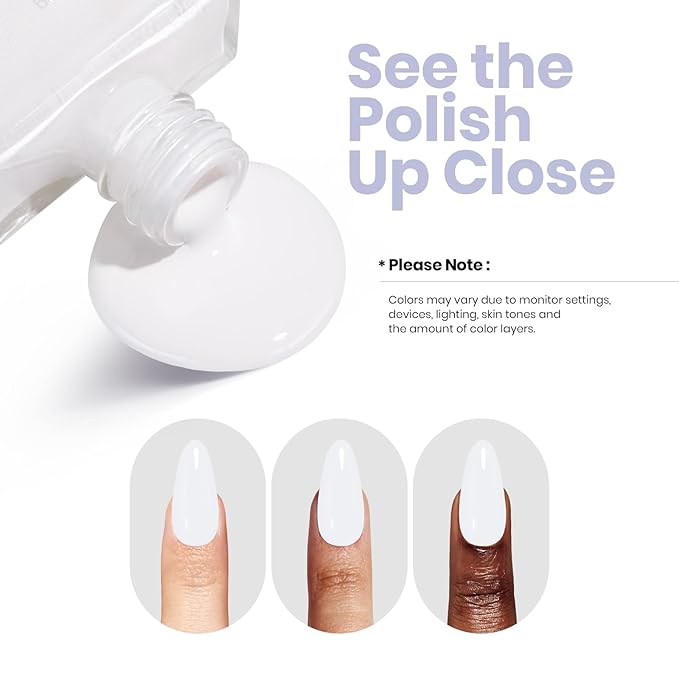 Beetles nail strengthener polish - White Fantasy Nail Polish 15ml Fast Dry Nail Strengthener and Growth Treatment for Damaged Nails, Long Lasting Quality Results French Style Gifts for Women