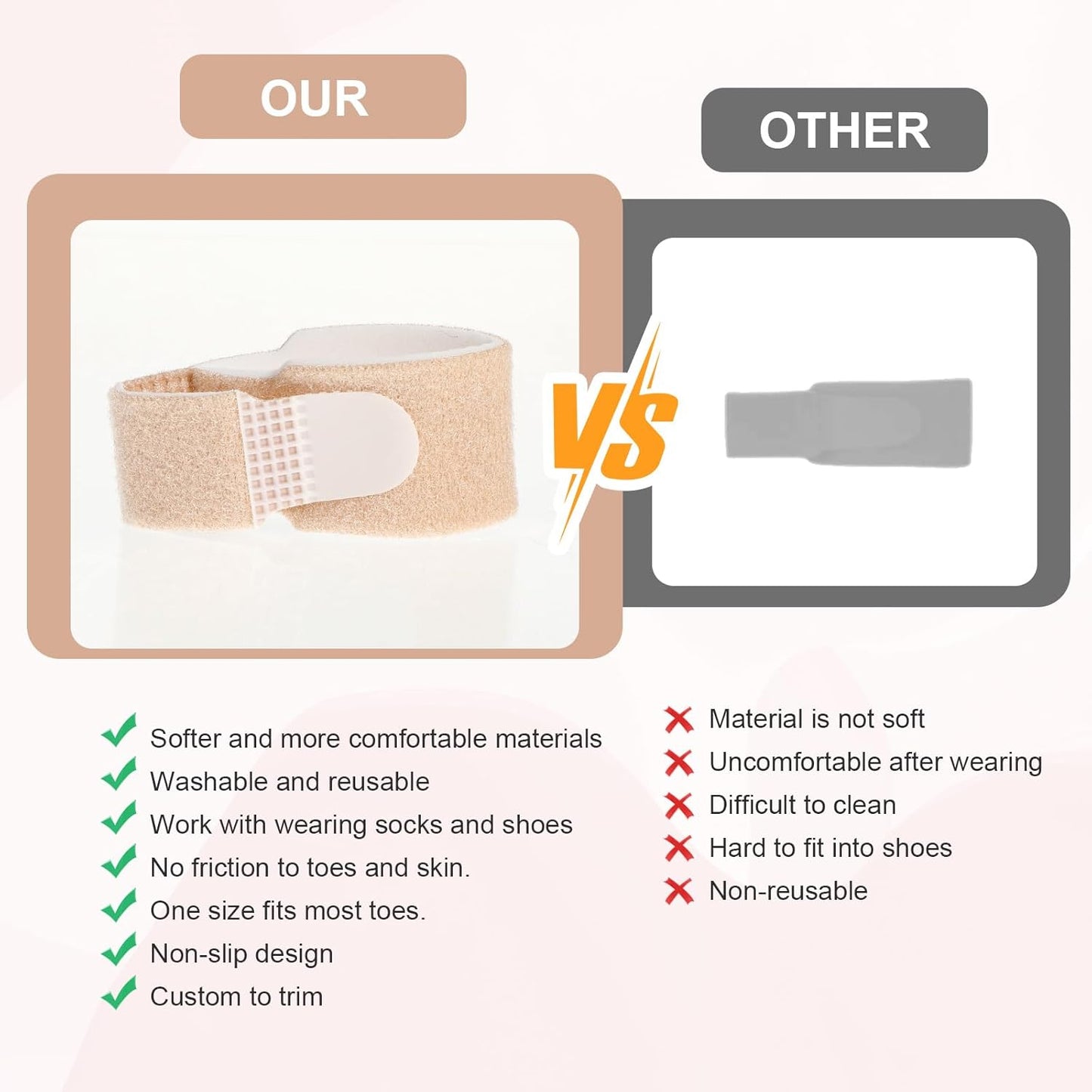 15 Pack Hammer Toe Straightener, Fabric Hammer Toe Corrector for Women & Men Reusable Fabric Buddy Toes Wraps Bandages Protectors for Bent, Curled, Crooked, Claw, Hammers Toes