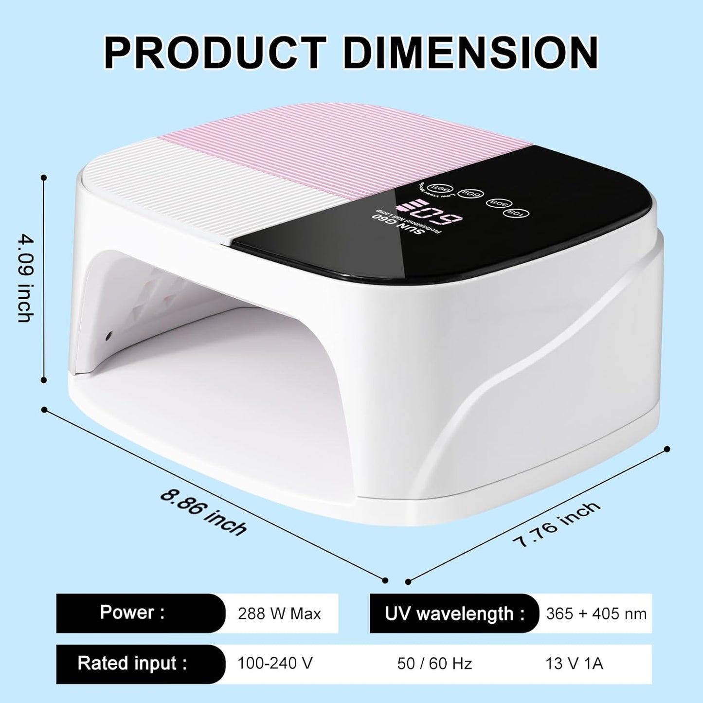 LIMEGIRL UV LED Nail Lamp Kit for Gel Polish Professional Fast Curing White Dryer Light Set with 45PCS Lamp Beads and Gloves and Auto Sensor Cordless Rechargeable Nail Art Cure Machine for Manicure