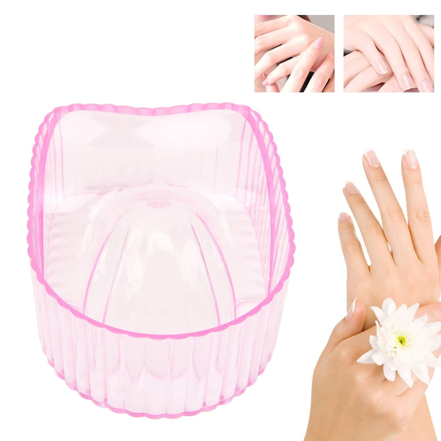 Hand Soaking Bowl, ANGGREK Acrylic Nail Soak Off Bowl Nail Remover Bowl for Soften Dead Skin Clean Remover Gel Polish Nail Manicure Wash Soaker Tray for Beauty Salon (Transparent )
