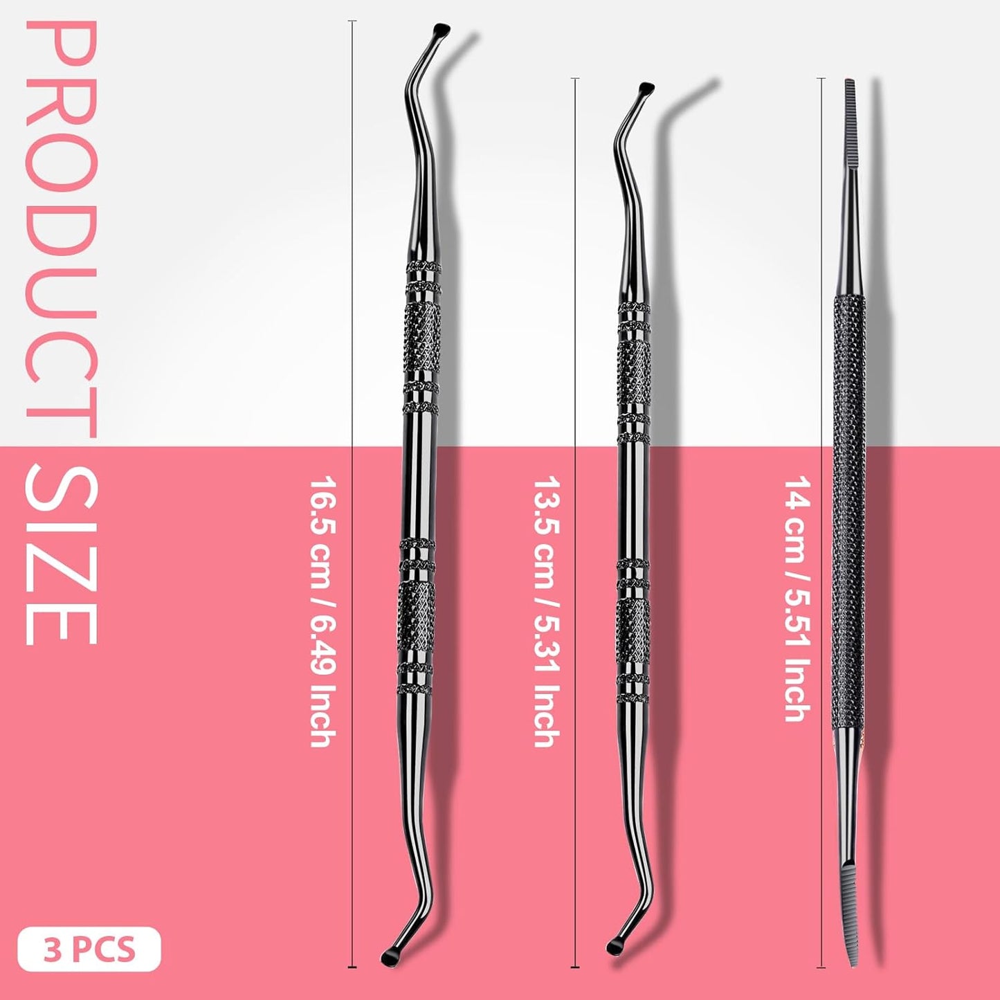 Teenitor Upgraded Pedicure Tools for Feet, Ingrown Toenail File and Lifters, Professional Ingrown Toenail Tool Ingrown Toenail Removal Kit, Black