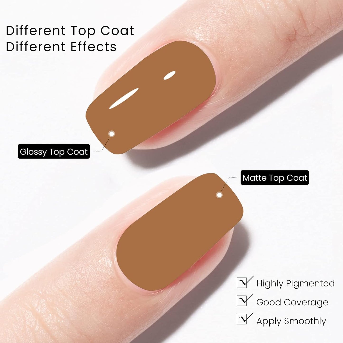 MAYCHAO 15ML Coffee Brown Gel Nail Polish 1Pc Khaki Brown Gel Polish Soak Off UV LED Nail Polish Nail Art Starter Manicure Salon DIY at Home, 0.5 OZ