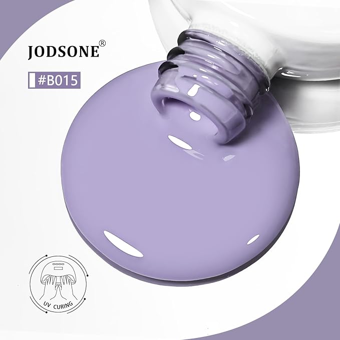 JODSONE Muted Purple Gel Nail Polish 10ml Soak Off LED Nail Polish Muted Purple Nail Color Salon Quality Long-Lasting Low Odor Need U V Lamp Curing