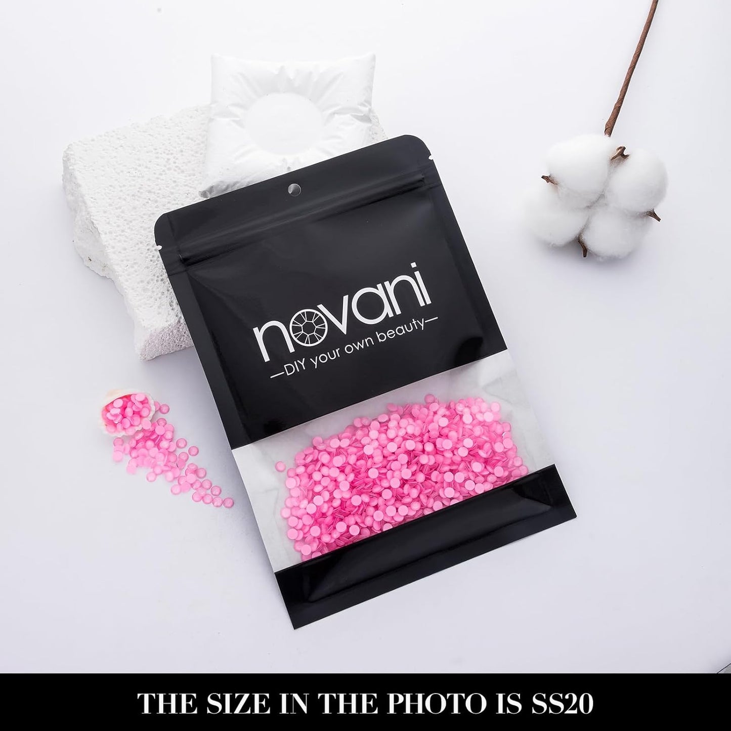 Novani 3000 Pieces Flatback Rhinestones Glass Round Gems Mocha Rose Crystals for Nail Art DIY Crafts Clothes Shoes,SS20,4.6-4.8mm